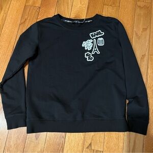 Karl Lagerfeld Paris Sweatshirt Top Black Size XS